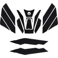 SHC4200 15 Parça Kaydırmaz 6d Karbon Bmw F900 Xr 2024 ile Uyumlu Tank Pad Seti, Siyah Motosiket Tank Pad, D