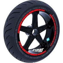 SHC4200 Reflektif Kırmızı Moto Gp Stili Jant Şeridi Sticker