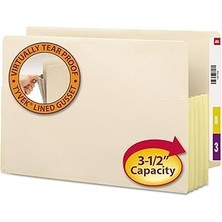 SHC4200 Smead Uç Sekme Dosya Cebi, Güçlendirilmiş Düz Kesim Sekme, 3-1/2" Genişleme, Tam Astarlı Köşeb