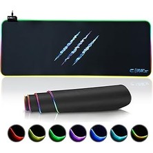SHC4200 Claw's Raptor 90X40CM Mikrofiber Yüzey/kaydırmaz Kauçuk Zemin 360° Rgb Dikişli Xxl Mousepad -