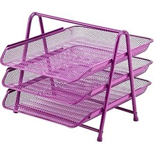 SHC4200 Mas Perfore 3'lü Evrak Rafı Seti Mor