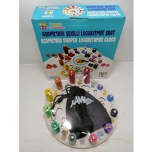 Feyza Design Ahşap Geometrik Şekilli Çocuk Zeka Geliştirici Saat Oyunu Seti