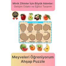 Feyza Design Çocuklar Için Eğlenceli ve Öğretici Ahşap Meyve Yapboz