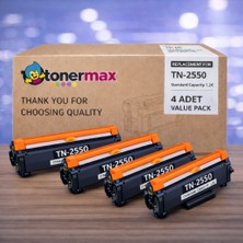 tonermax Brother TN-2550 Muadil Toner 4'lü Paket / HL-L2461DN / MFC-L2806DW / MFC-L2861DW / MFC-L2886DW