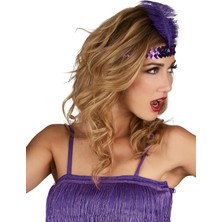 Senson Mor Renk Tüylü Çarliston Saç Bandı (5224)