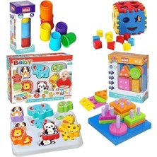 Feyza Design Eğitici Geometri Şekiller Kule Seti - Renkli ve Neşeli Tasarım