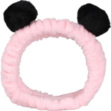 Braventa Collection Pembe Ponponlu Peluş Bandana Makyaj Spa Saç Bandı