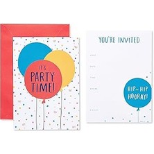 SHC4200 American Greetings Doğum Günü Partisi Davetiyeleri, Balonlar (25 Adet)