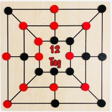 Feyza Design 12 Taş Oyunu Akıl ve Zeka Strateji Oyunu
