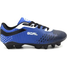 Prego (Goal) Bağcıklı Çocuk Krampon Ayakkabı Saks Mavi