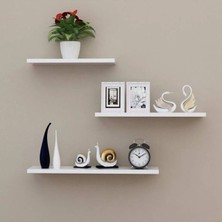 Dekoratif 3lü Duvar Rafı Uçan Raf Kitaplık