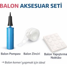 Bkmc Party Balon Aksesuar Seti 3’lü | Balon Pompası, Balon Zinciri ve Balon Yapıştırma Bandı Parti Seti