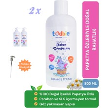 Todbie 500 ml x 2 Bebek Saç & Vücut Şampuanı, Doğal Papatya Özlü, Göz Yakmaz, Alkolsüz, Parabensiz