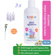 Todbie 500 ml x 3 Adet Bebek Saç & Vücut Şampuanı,Göz Yakmaz,Boyasız,Alkolsüz,Parabensiz,Sles içermez