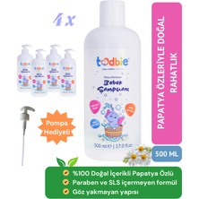 Todbie 500 ml x 4 Adet Bebek Saç & Vücut Şampuanı,Göz Yakmaz,Boyasız,Alkolsüz,Parabensiz,Sles içermez