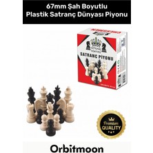 Feyza Design Premium Seri Şah Boyu 67MM Eksik Takımı Tamamlama Uyumlu Orta Plastik Satranç Piyonu