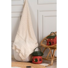 Koza Home Toffy Bej Sarmaşık Örgü Bebek Battaniyesi 100X100