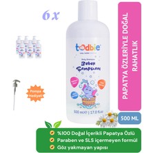 Todbie 500 ml x 6 Adet Bebek Saç & Vücut Şampuanı,Göz Yakmaz,Boyasız,Alkolsüz,Parabensiz,Sles içermez