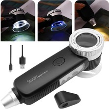 Sevgift TH-8019 30X Ayarlanabilir Çoklu Işıklı USB Şarjlı El Büyüteci