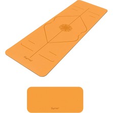 Gymo Hizalamalı 6mm Tpe Yoga Matı Pilates Minderi Diz Dirsek Koruyucu Mat Hediyeli Turuncu
