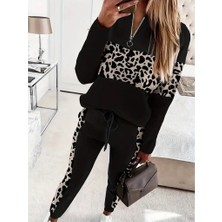 Civetta Kadın Uzun Kollu Fermuarlı Karışık Desenli Viskon Iki Iplik Bluz ve Pantolon Ikili Takım