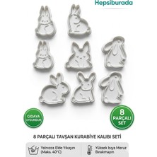 Generic 8 Parçalı Tavşan Kurabiye Kalıbı Seti - Paskalya Temalı Hamur Şekillendirici ve Butik Pastacılık Kalıpları