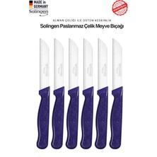 Solingen Profesyonel Mor Meyve Bıçağı Ultra Keskin Paslanmaz Çelik Mutfak Bıçağı 6'lı Set