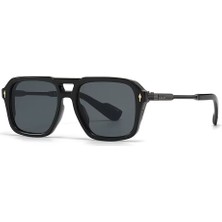 Toz Vintage Furel Siyah Retro Kare Kemik  Kalın Sap Unisex UV400 Vintage Retro Güneş Gözlüğü