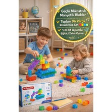 Feyza Design Renkli Manyetik Küp Blok Seti - Stem Geometri Eğitici Oyunu 3+