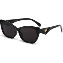 Toz Vintage Esyon Siyah Retro Köşeli Kemik  Kalın Sap Unisex UV400 Vintage Retro Güneş Gözlüğü