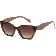 Toz Vintage Evara Kahverengi Retro Kedi Gözü Kemik  Kalın Sap Unisex UV400 Vintage Retro Güneş Gözlüğü