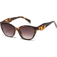Toz Vintage Evara Leopar Desenli Kedi Gözü Kemik  Unisex UV400 Vintage Retro Güneş Gözlüğü
