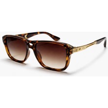 Toz Vintage Furel Leopar Desenli Retro Kare Kemik  Kalın Sap Unisex UV400 Vintage Retro Güneş Gözlüğü