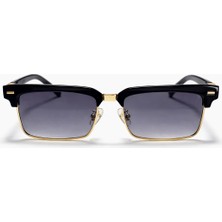 Toz Vintage Jarin Gold Degrade Cam Yarım  Metal Detaylı Unisex UV400 Vintage Retro Güneş Gözlüğü
