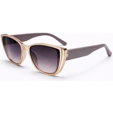 Toz Vintage Purvelon Bej  Retro Kare Kemik  Unisex UV400 Vintage Retro Güneş Gözlüğü