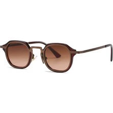 Toz Vintage Murian Kahverengi Retro Yuvarlak Metal  Unisex UV400 Vintage Retro Güneş Gözlüğü