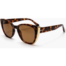 Toz Vintage Purvelon Leopar Desenli  Retro Kare Kemik  Unisex UV400 Vintage Retro Güneş Gözlüğü