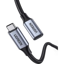 UGREEN USB-C Erkek - Dişi Gen2 5A Örgülü Kablo 0.5 m, Siyah, 80810