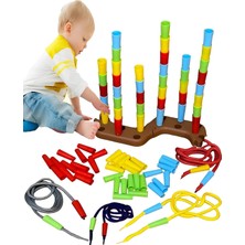 Feyza Design 126 Parça Renkli Kule Dizme Oyunu Çocuk Gelişim Oyunu