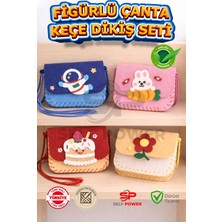 Feyza Design Eğitici Keçe Motor Figürlü Çanta Dikiş Kiti 4'lü Set