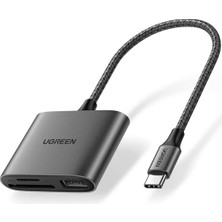 UGREEN Type-C to SD Micro SD/TF + USB 2.0 Kart Okuyucu Adaptör