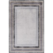 Has 1950 Diamond 191705 Gri Sarı - Çerçeve Desenli Gri Sarı Salon Halısı