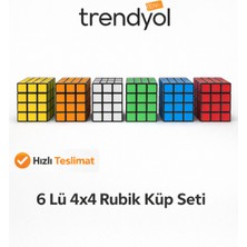 Feyza Design 6'lı 4x4 Rubik Küp Zeka Oyunu Seti – Eğitici Çocuk Oyunu