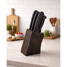 Formzen 6 Parça Mutfak Bıçak Seti Ahşap Standlı – Paslanmaz Çelik Şef, Ekmek ve Doğrama Bıçakları – 5 Adet Profesyonel Mutfak Bıçak Takımı