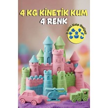 Kinetic Sand 4 kg Kinetik Oyun Kumu Seti - 4 Farklı Renk ve 8 Adet Araç Kalıbı Hediyeli
