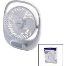 USB 7 Inç- 20CM Masa Üstü Fan Vanti̇latör Işikli 5W 180 Derece 3 Kademe Hiz - 3 Pervane Stand=24.8x3