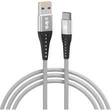 S-Link SL-STM60T 3A Fast Şarj Type-C Silver Data + Sarj Kablosu