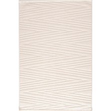 Has 1950 Elyse 193105 Krem - Modern Tarzda Zigzag Desenli Krem Halı