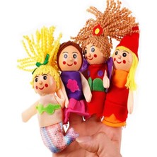 Feyza Design 4'lü Ahşap Parmak Kukla Seti Çocuklar Için Masal Hikaye Oyunu