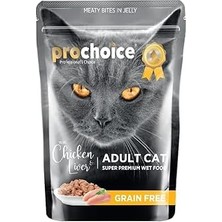 SHC4200 Prochoice Yetişkin Kediler Için, Tahılsız, Jöle Içinde Tavuk Ciğer Parça Etli Yaş Mama, 85 G x 2